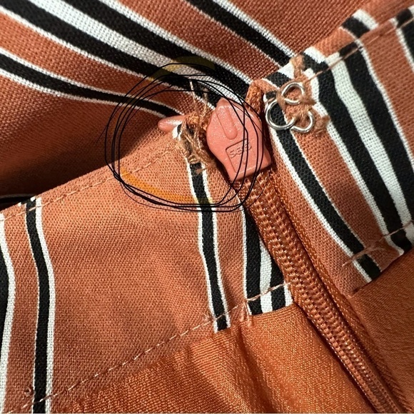 Lulu’s Stride Rust Orange Striped Button Front Pencil Skirt Sz S - Picture 8 of 9